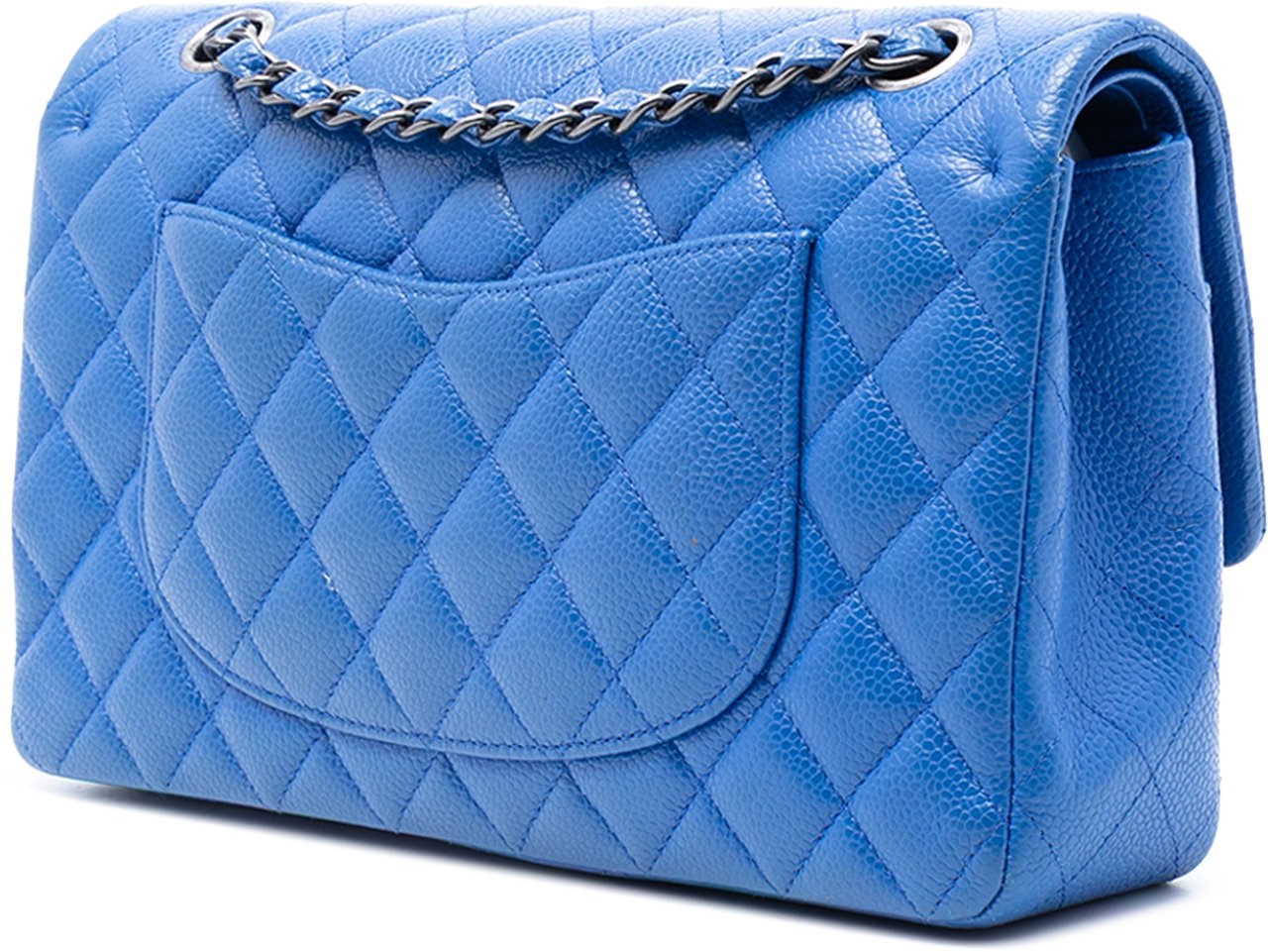 Chanel Medium Classic Caviar Double Flap Blauw