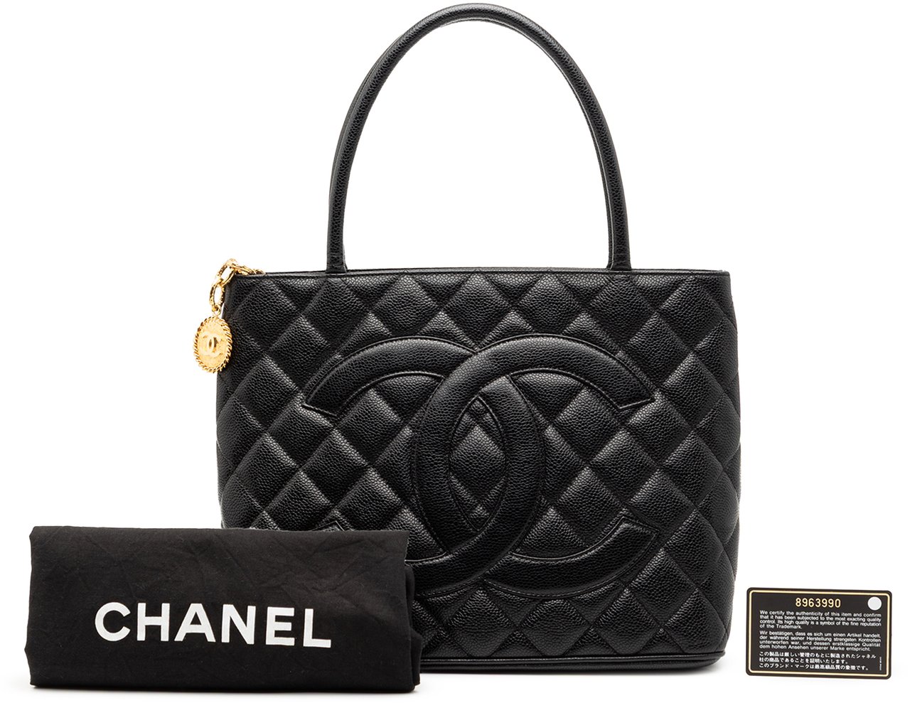 Chanel Caviar Medallion Tote Zwart