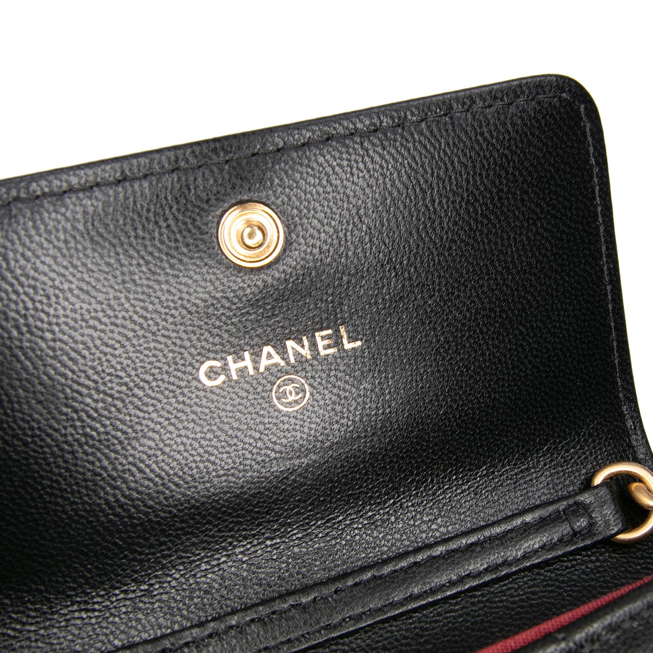 Chanel Lambskin 19 Flap Coin Purse With Chain Zwart