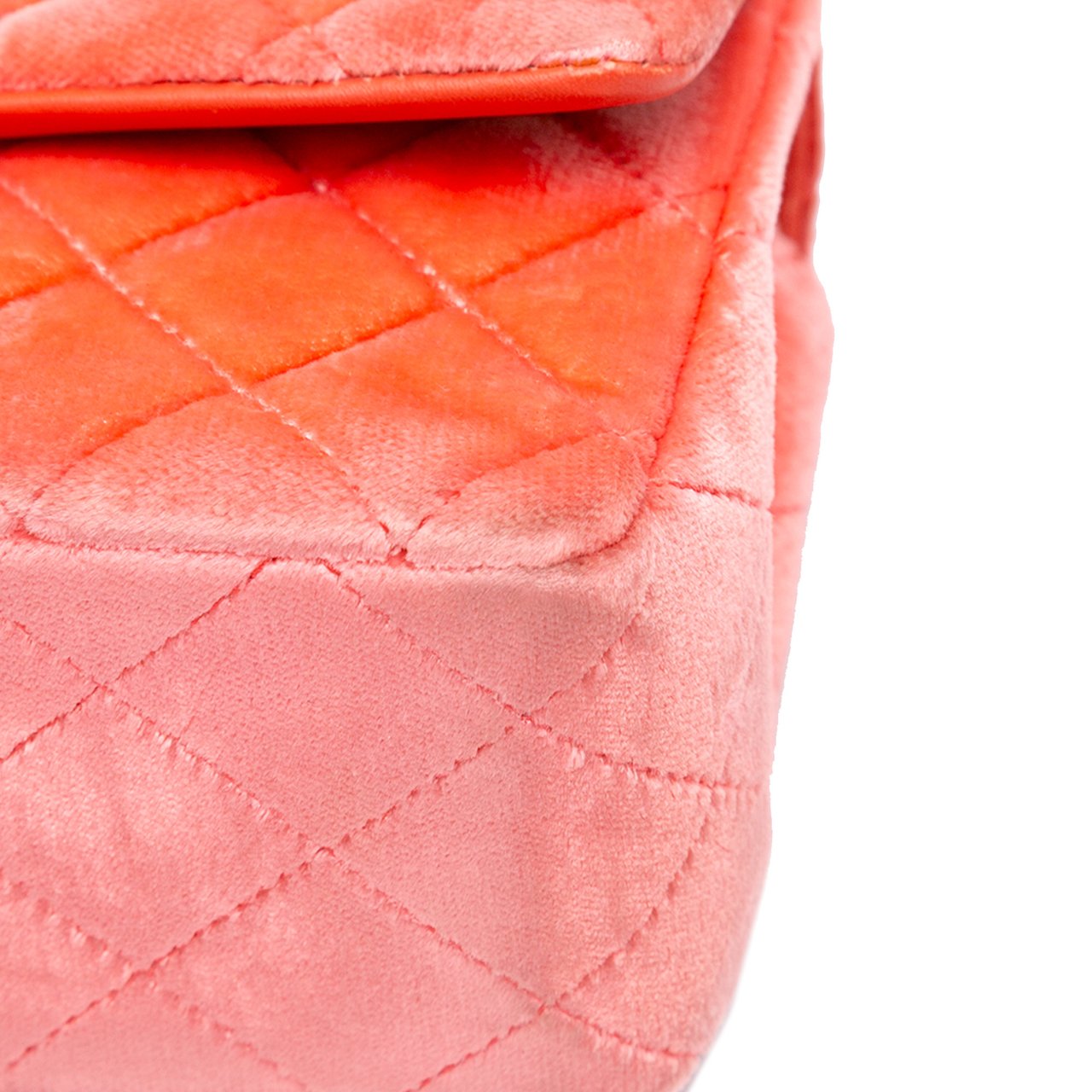 Chanel Mini Rectangular Classic Velvet Single Flap Oranje