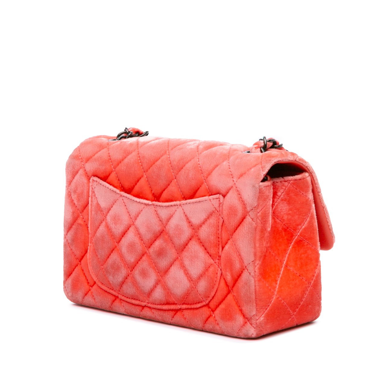 Chanel Mini Rectangular Classic Velvet Single Flap Oranje