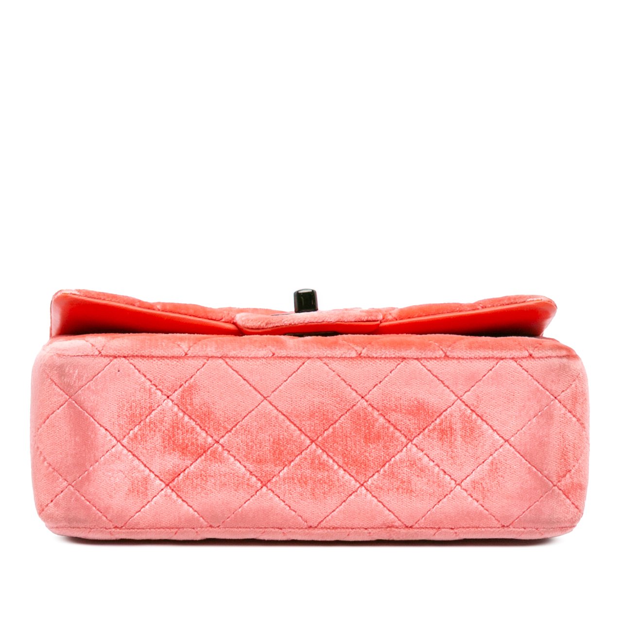 Chanel Mini Rectangular Classic Velvet Single Flap Oranje