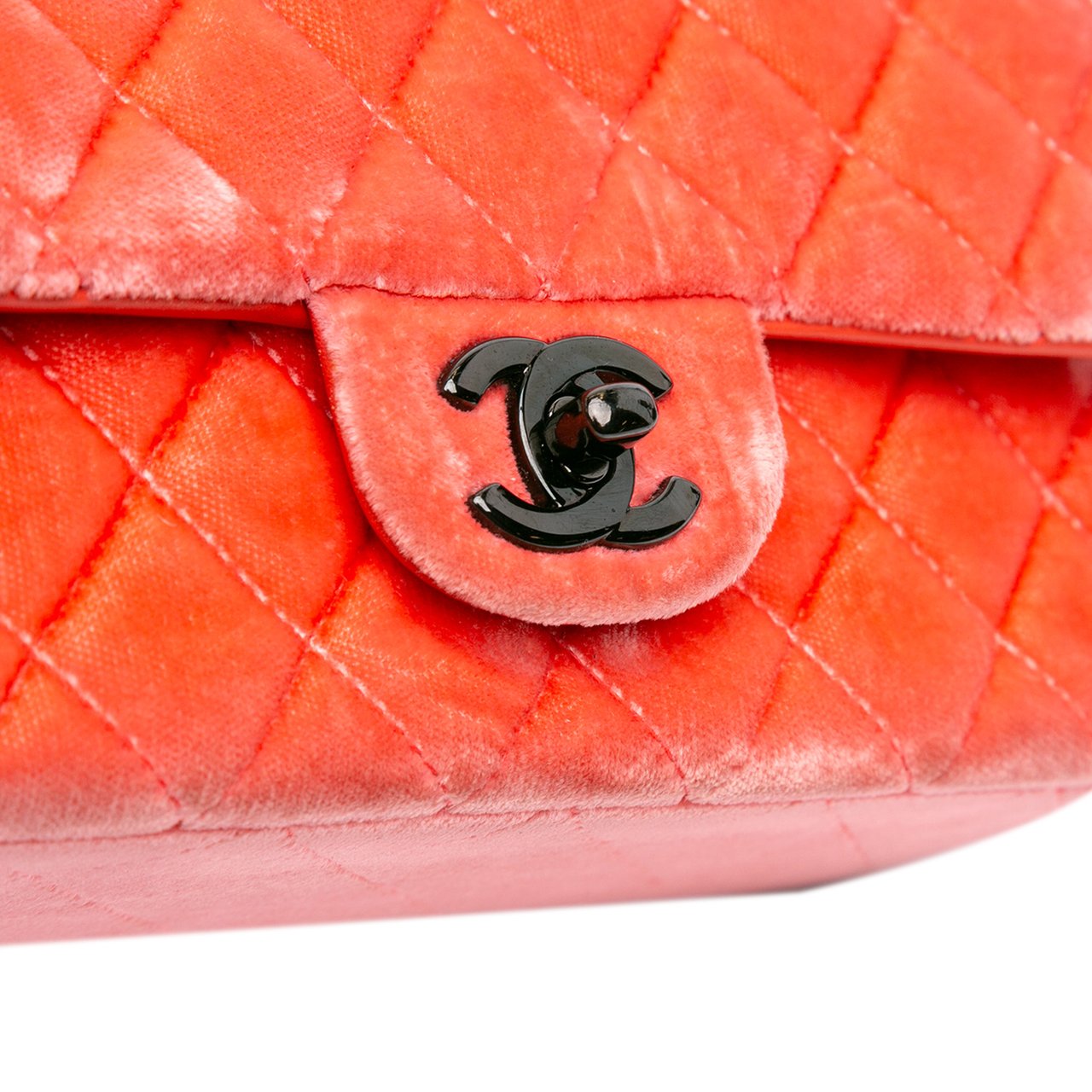Chanel Mini Rectangular Classic Velvet Single Flap Oranje