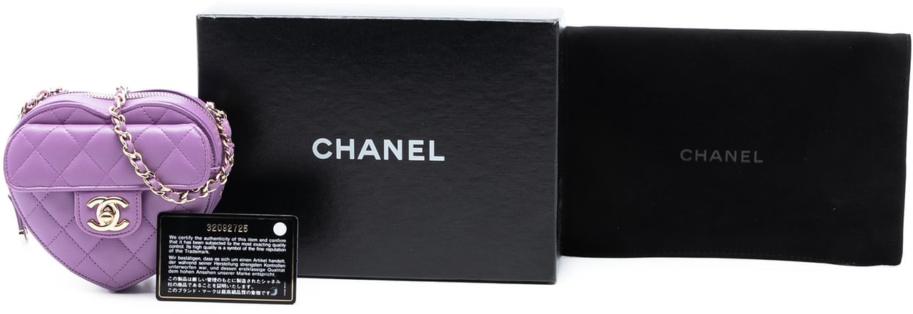 Chanel Mini Lambskin CC in Love Heart Crossbody Paars