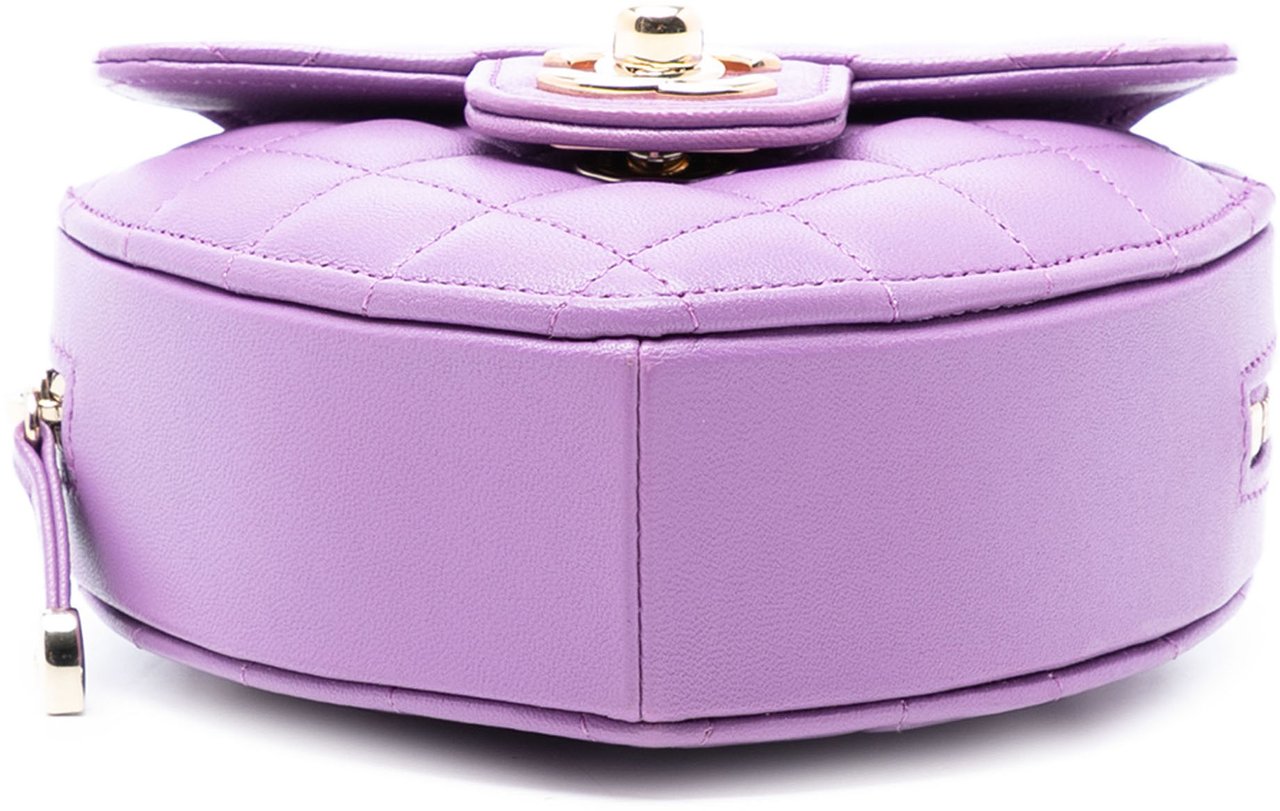 Chanel Mini Lambskin CC in Love Heart Crossbody Paars