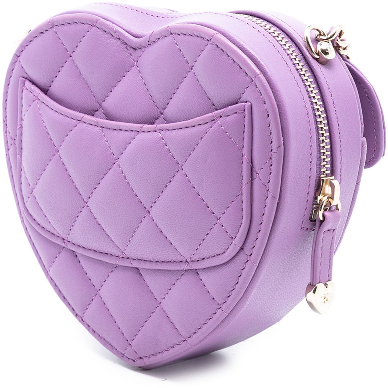 Chanel Mini Lambskin CC in Love Heart Crossbody Paars