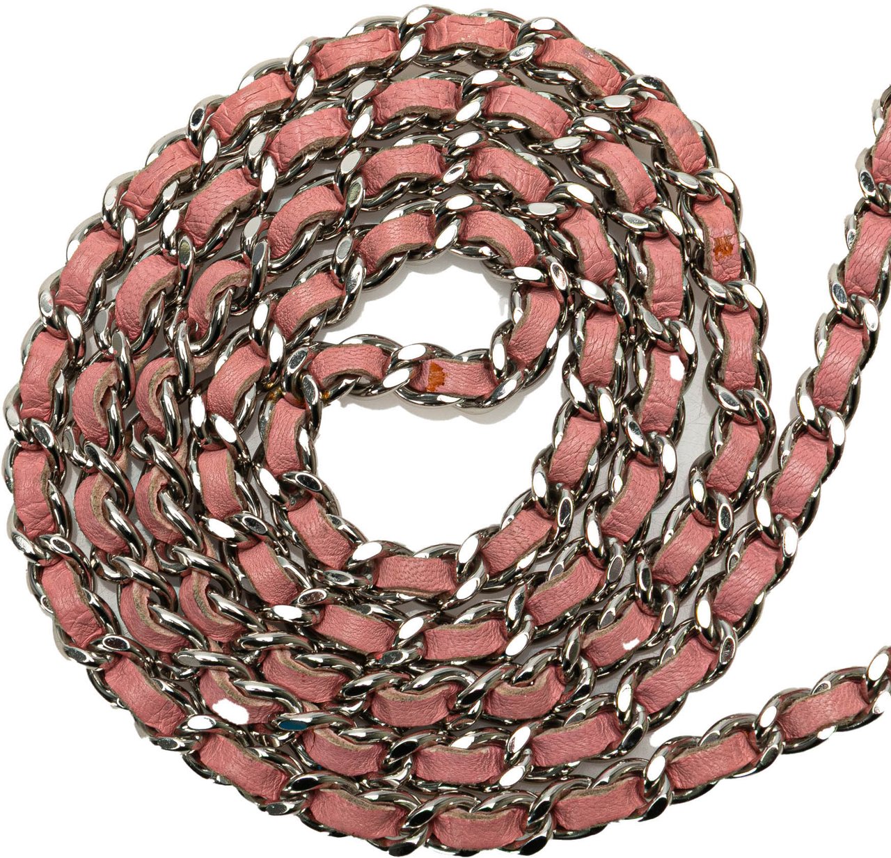 Chanel CC Embossed Lambskin Camellia Wallet On Chain Roze