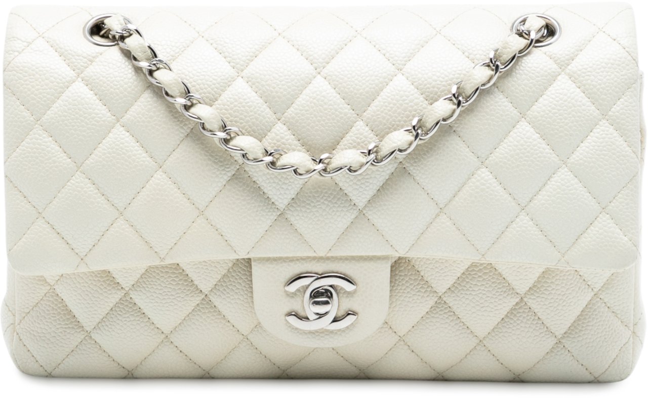 Chanel Medium Classic Caviar Double Flap Wit