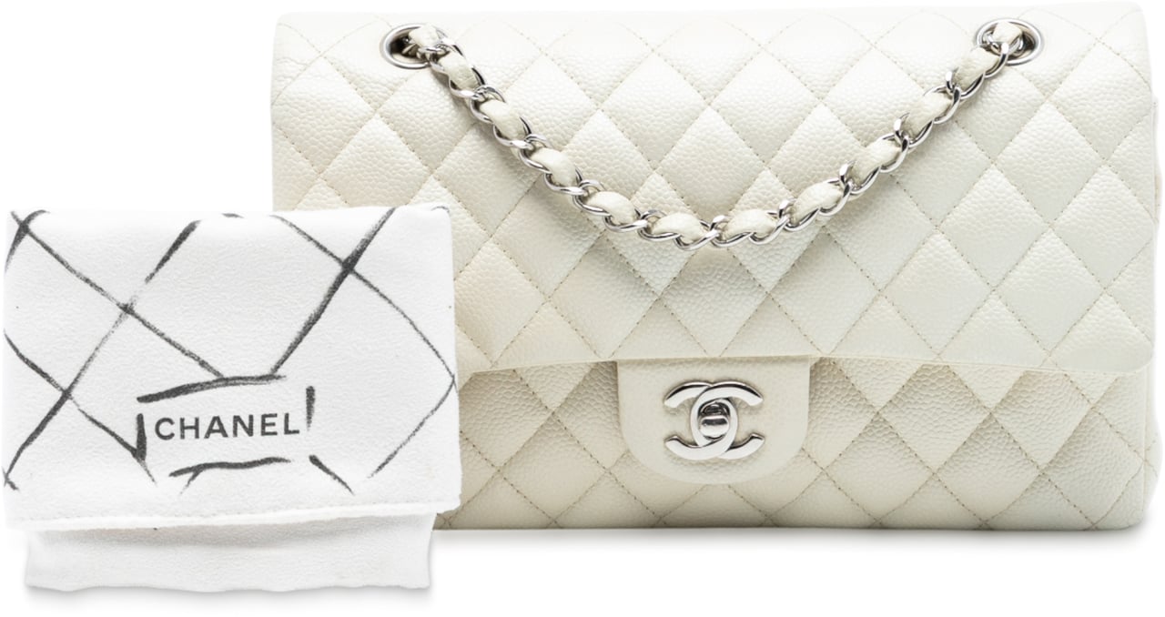 Chanel Medium Classic Caviar Double Flap Wit