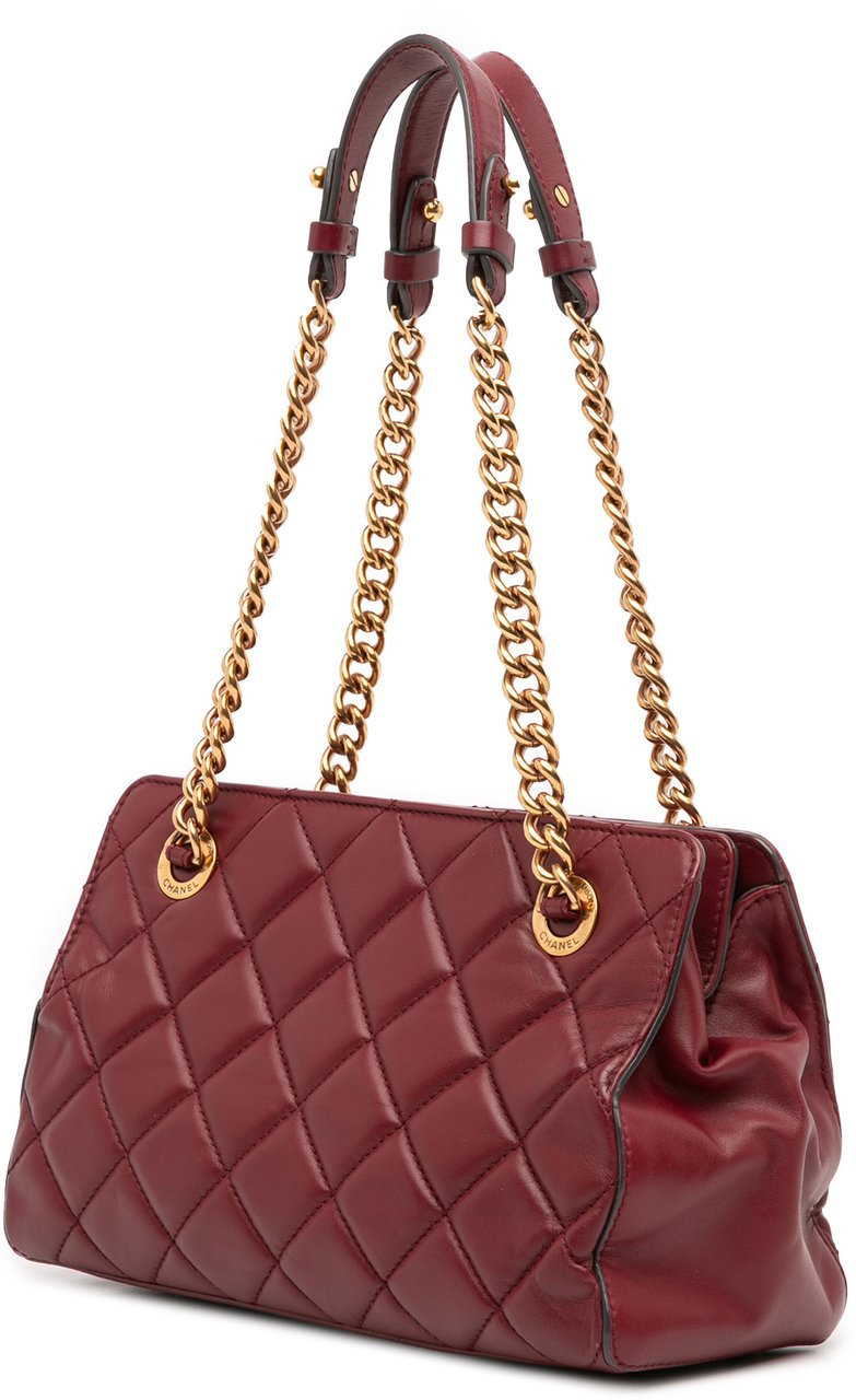 Chanel Small Quilted Calfskin Perfect Edge Tote Rood