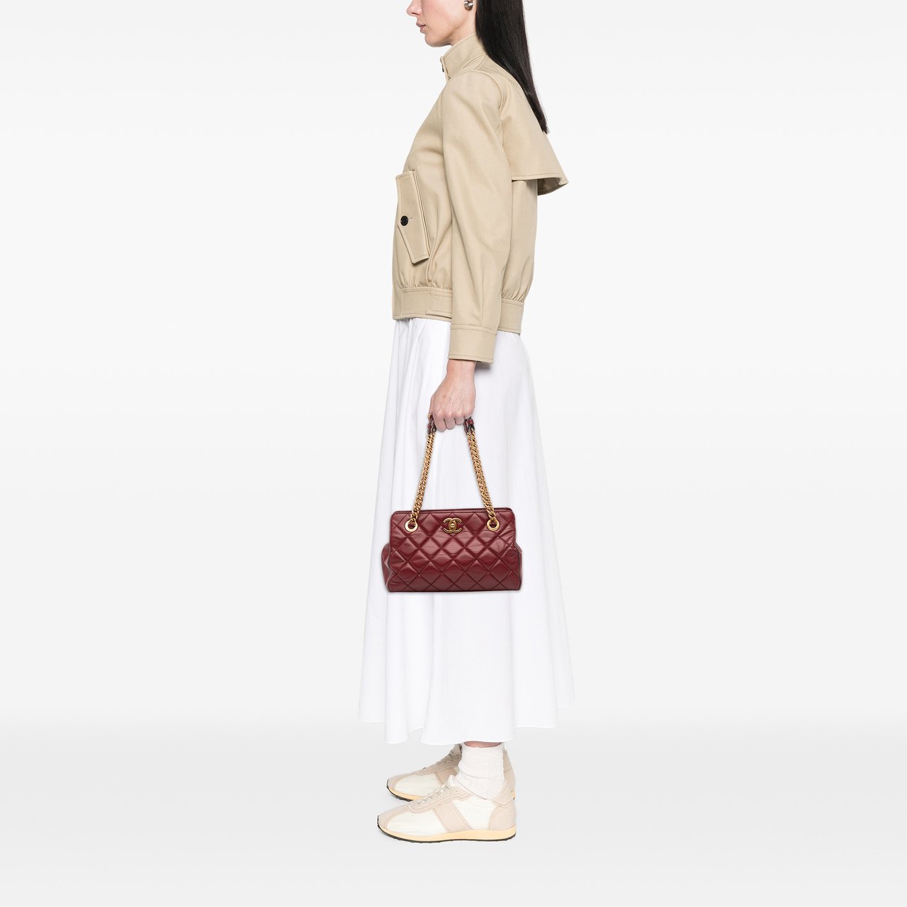 Chanel Small Quilted Calfskin Perfect Edge Tote Rood