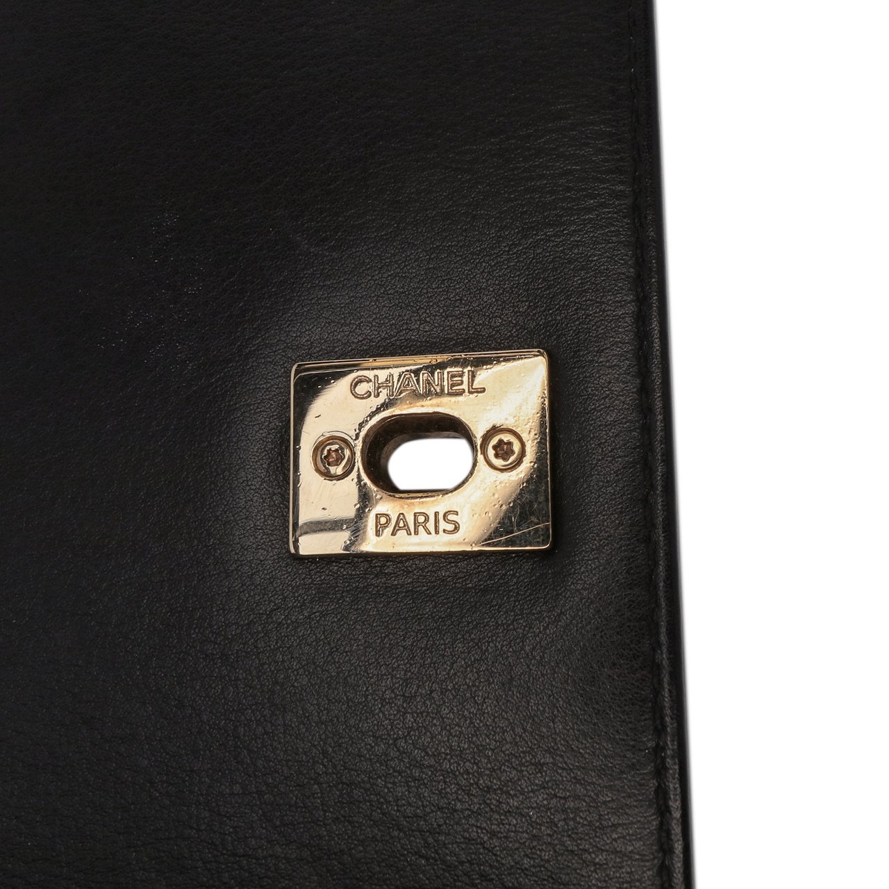 Chanel Small Stitched Calfskin Covered CC Flap Zwart
