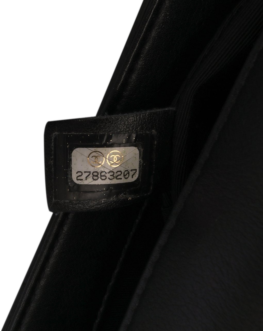 Chanel Small Stitched Calfskin Covered CC Flap Zwart