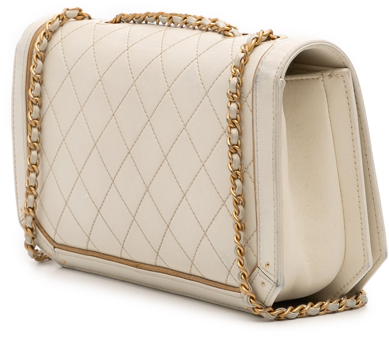 Chanel Medium Quilted Calfskin Octagon CC Clasp Flap Wit