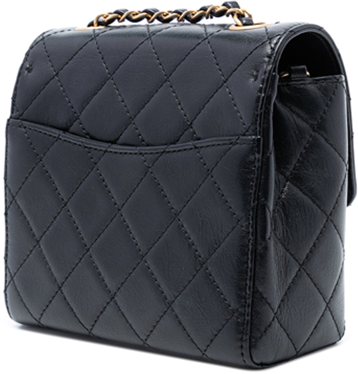 Chanel Mini Square Classic Goatskin Single Flap Zwart