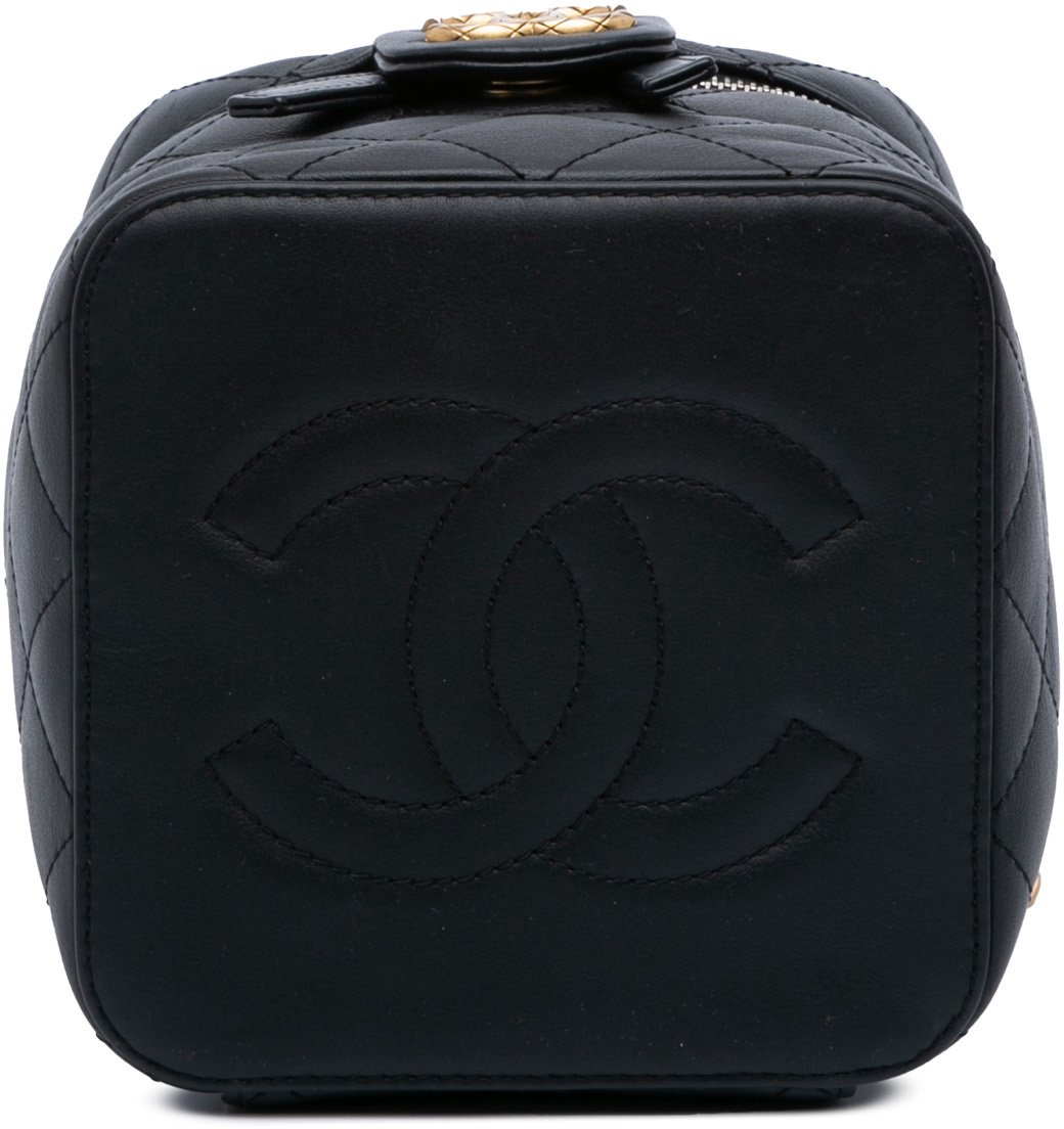 Chanel Small CC Lambskin Vanity Case Zwart