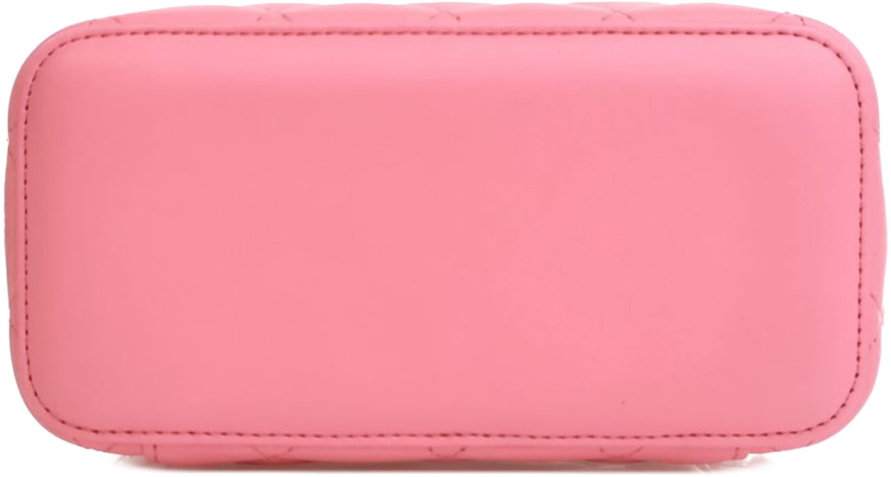 Chanel Small Quilted Lambskin Pearl Crush Vanity Case with Chain Roze