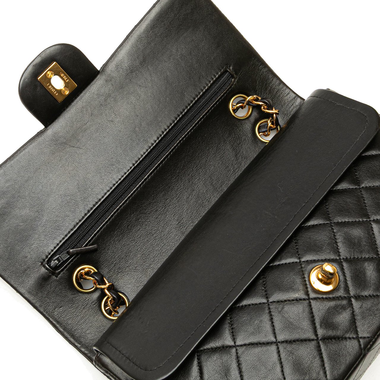 Chanel Medium Classic Lambskin Double Flap Zwart