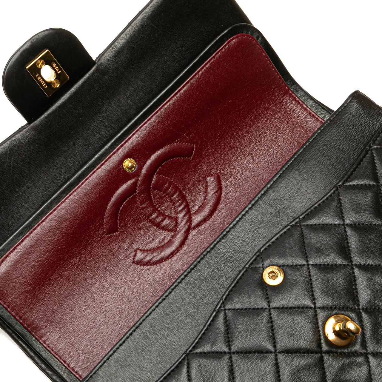 Chanel Medium Classic Lambskin Double Flap Zwart