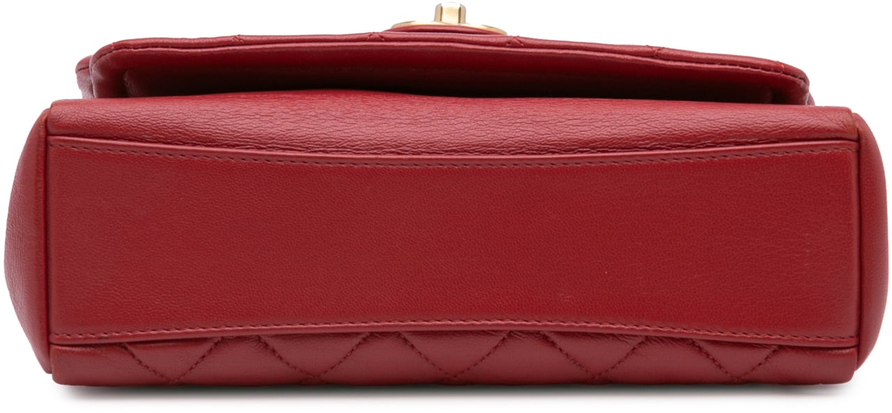 Chanel Small Quilted Lambskin Chain Link Flap Rood