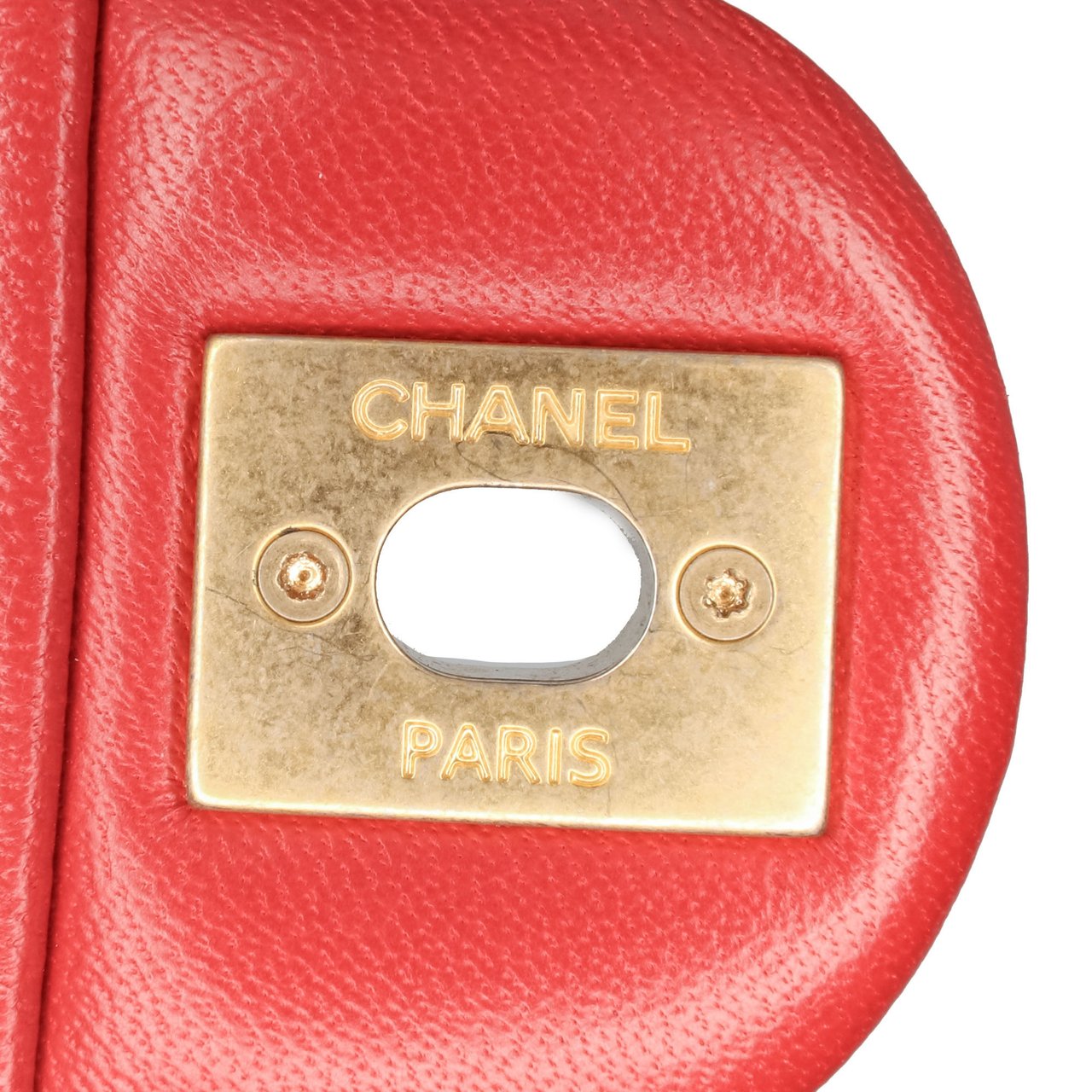 Chanel Small Quilted Lambskin Chain Link Flap Rood