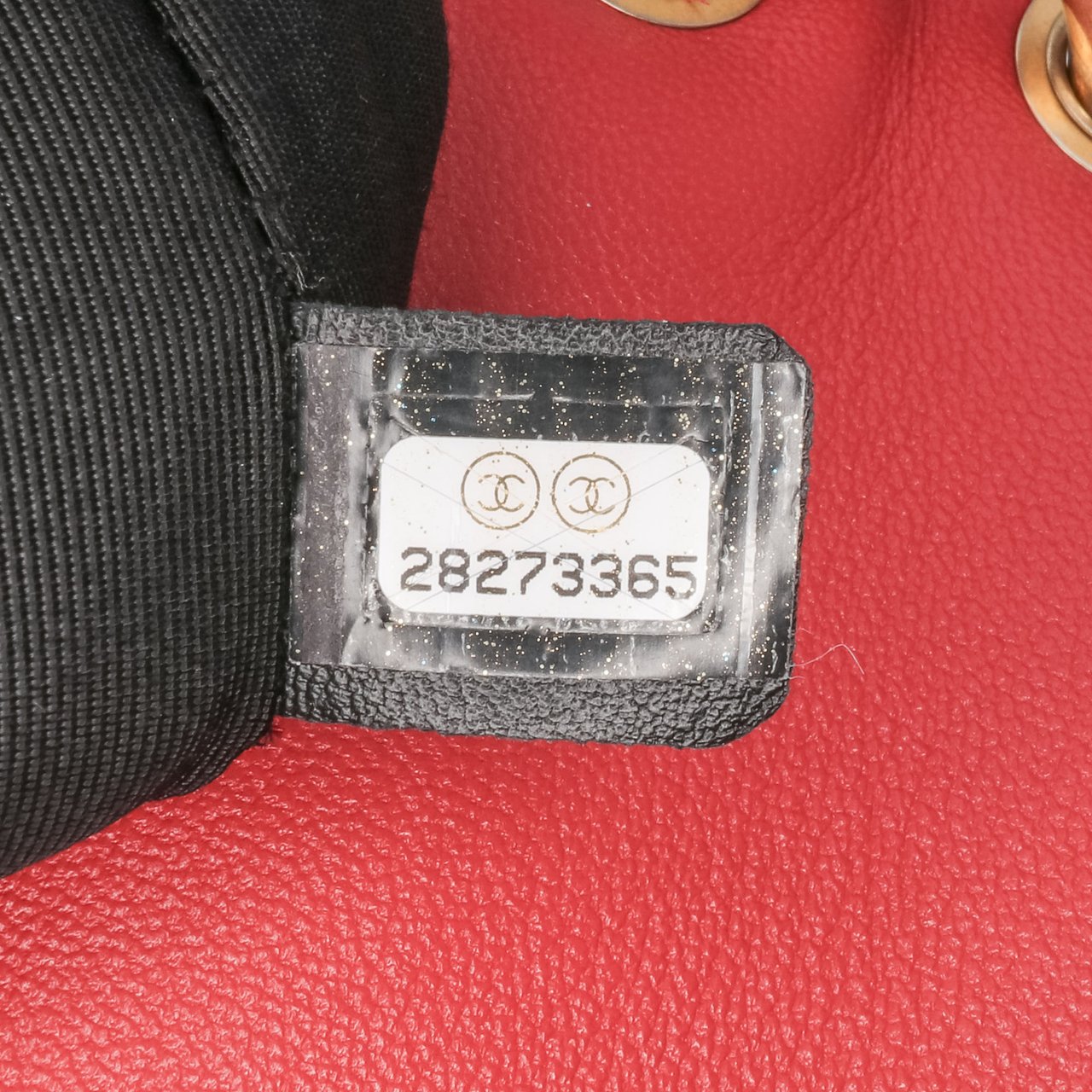 Chanel Small Quilted Lambskin Chain Link Flap Rood