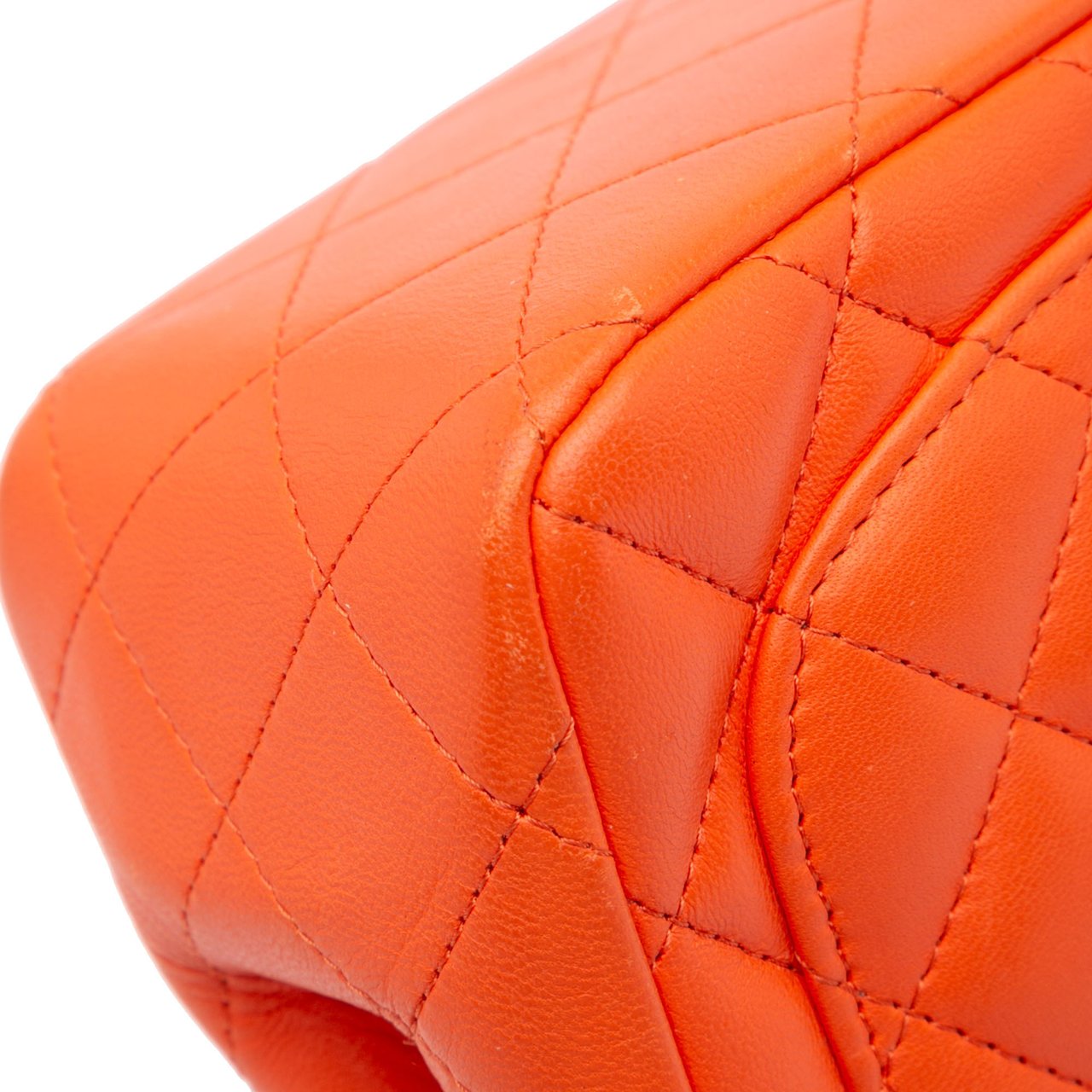 Chanel Mini Square Classic Lambskin Single Flap Oranje