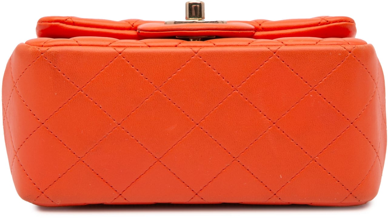 Chanel Mini Square Classic Lambskin Single Flap Oranje