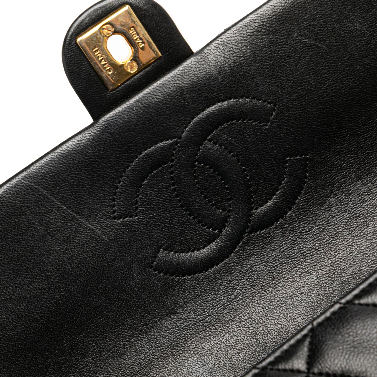 Chanel Small Square Quilted Lambskin Flap Zwart