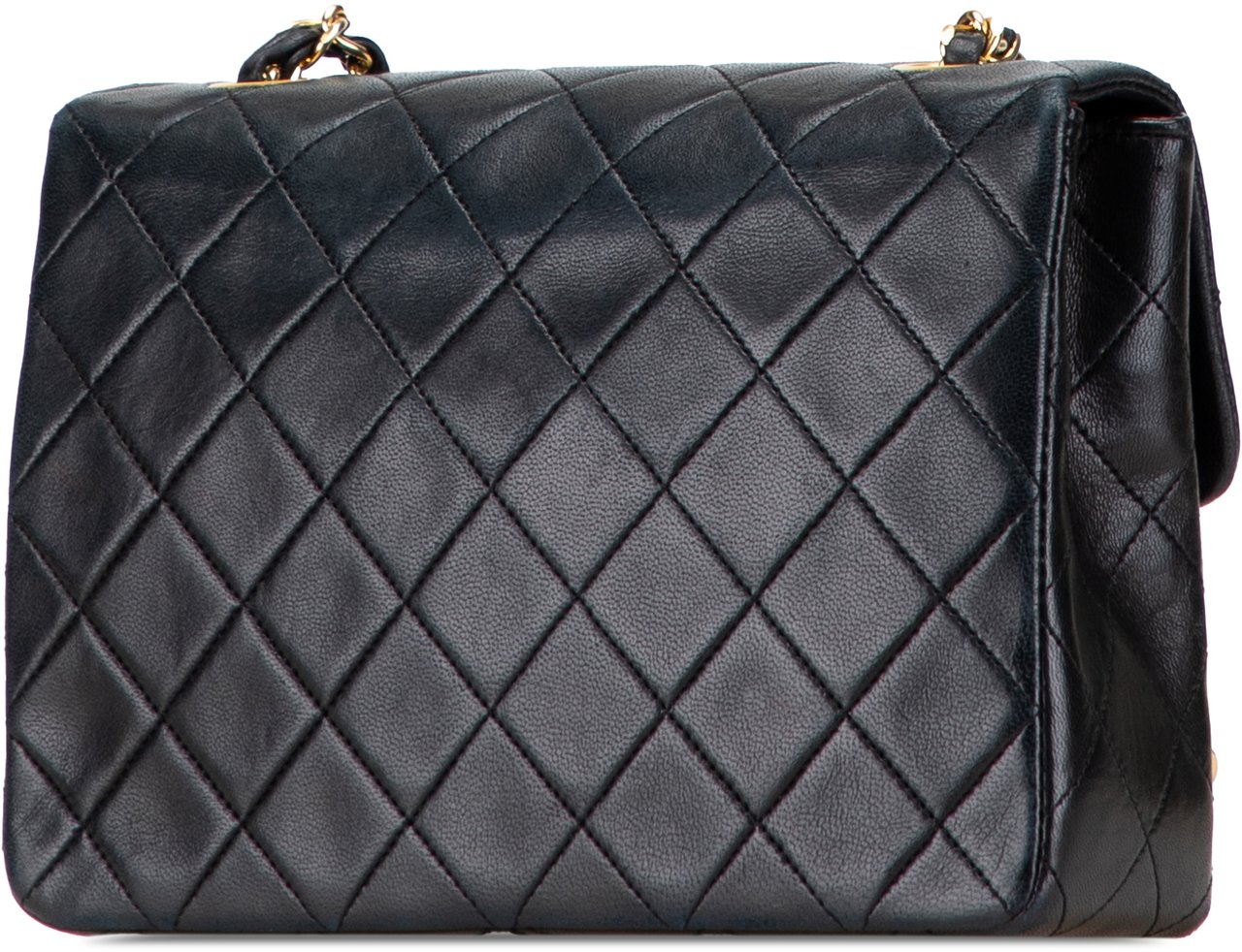 Chanel Small Square Quilted Lambskin Flap Zwart