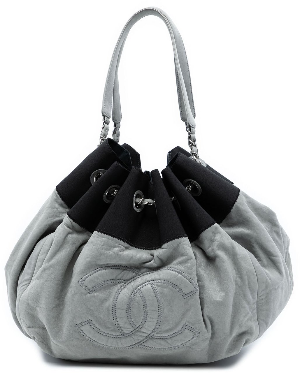 Chanel Lambskin Stretch Spirit Cabas Tote Grijs