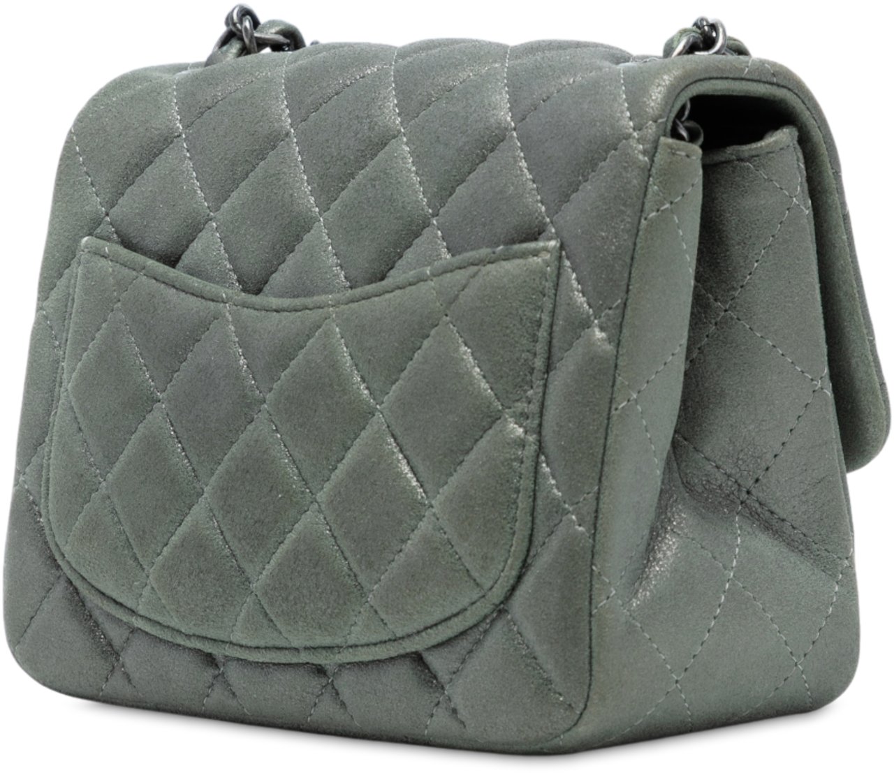 Chanel Mini Square Classic Lambskin Single Flap Grijs