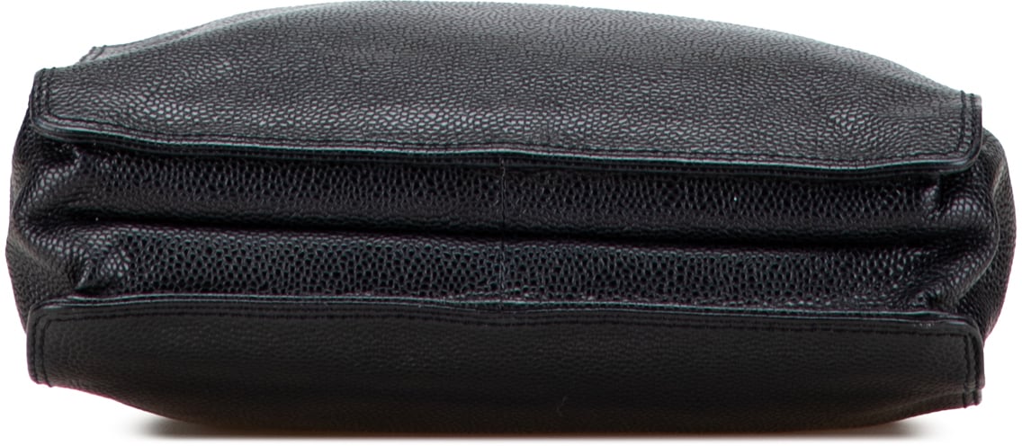 Chanel CC Caviar Wood Top Handle Tote Zwart