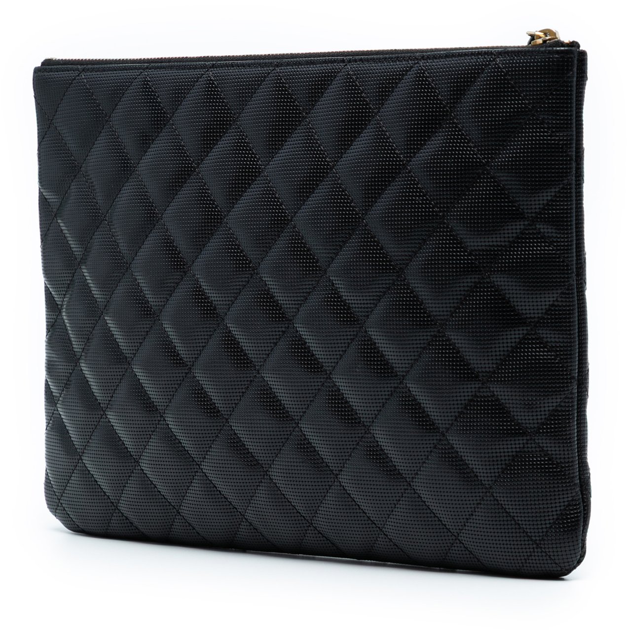 Chanel Medium Quilted Calfskin Pixel Effect O Case Clutch Zwart