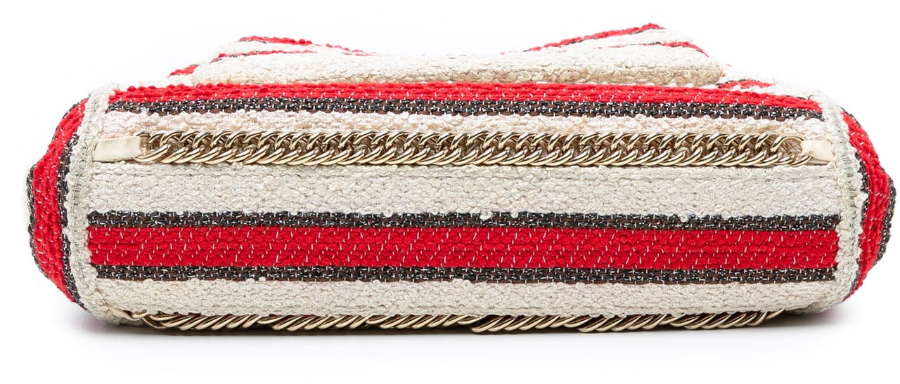 Chanel CC Quilted Tweed Striped Single Flap Wit