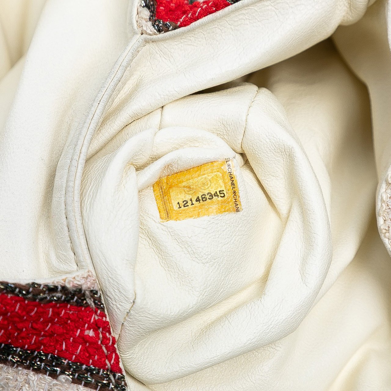 Chanel CC Quilted Tweed Striped Single Flap Wit