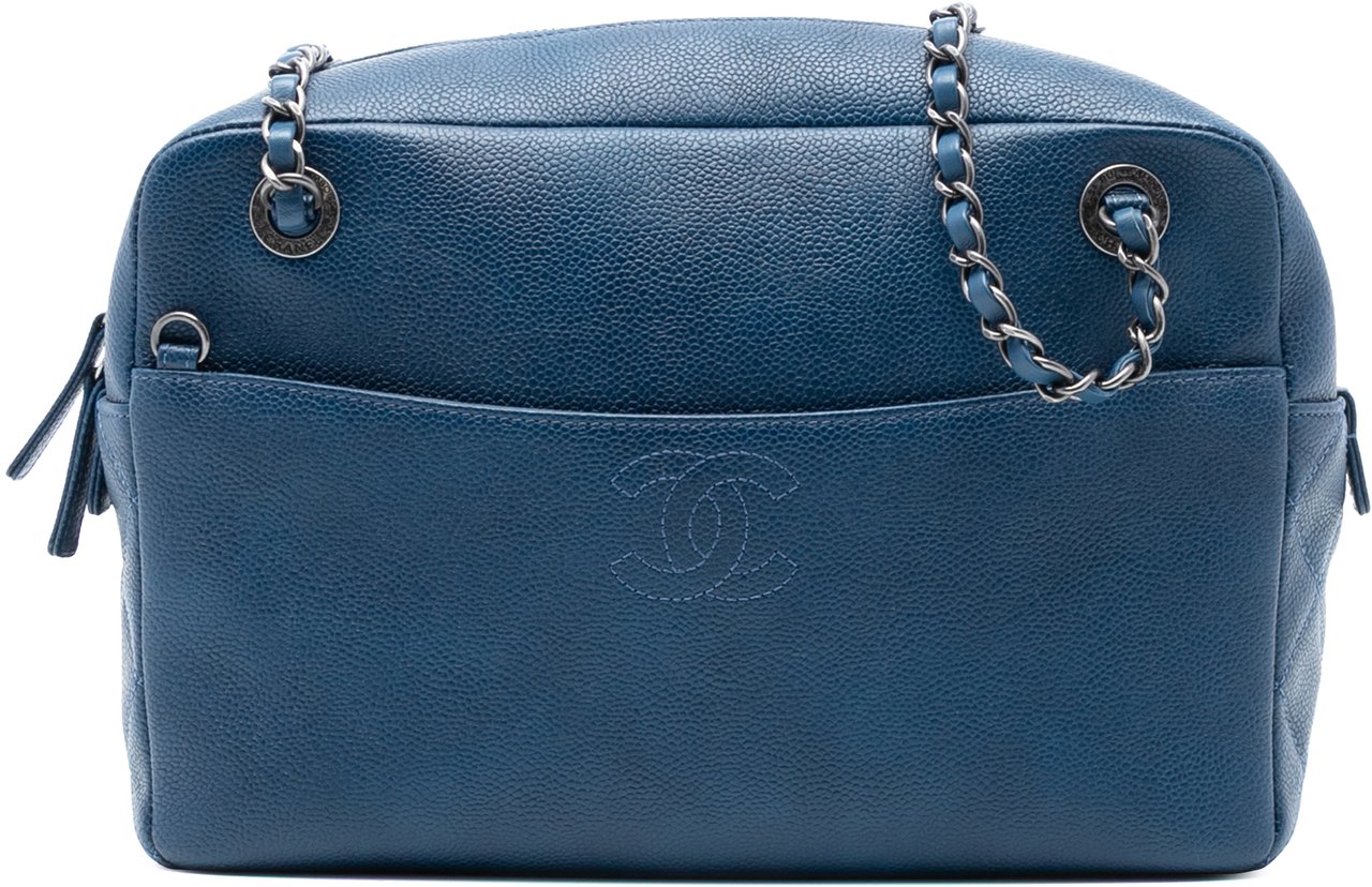 Chanel CC Caviar Camera Bag Blauw