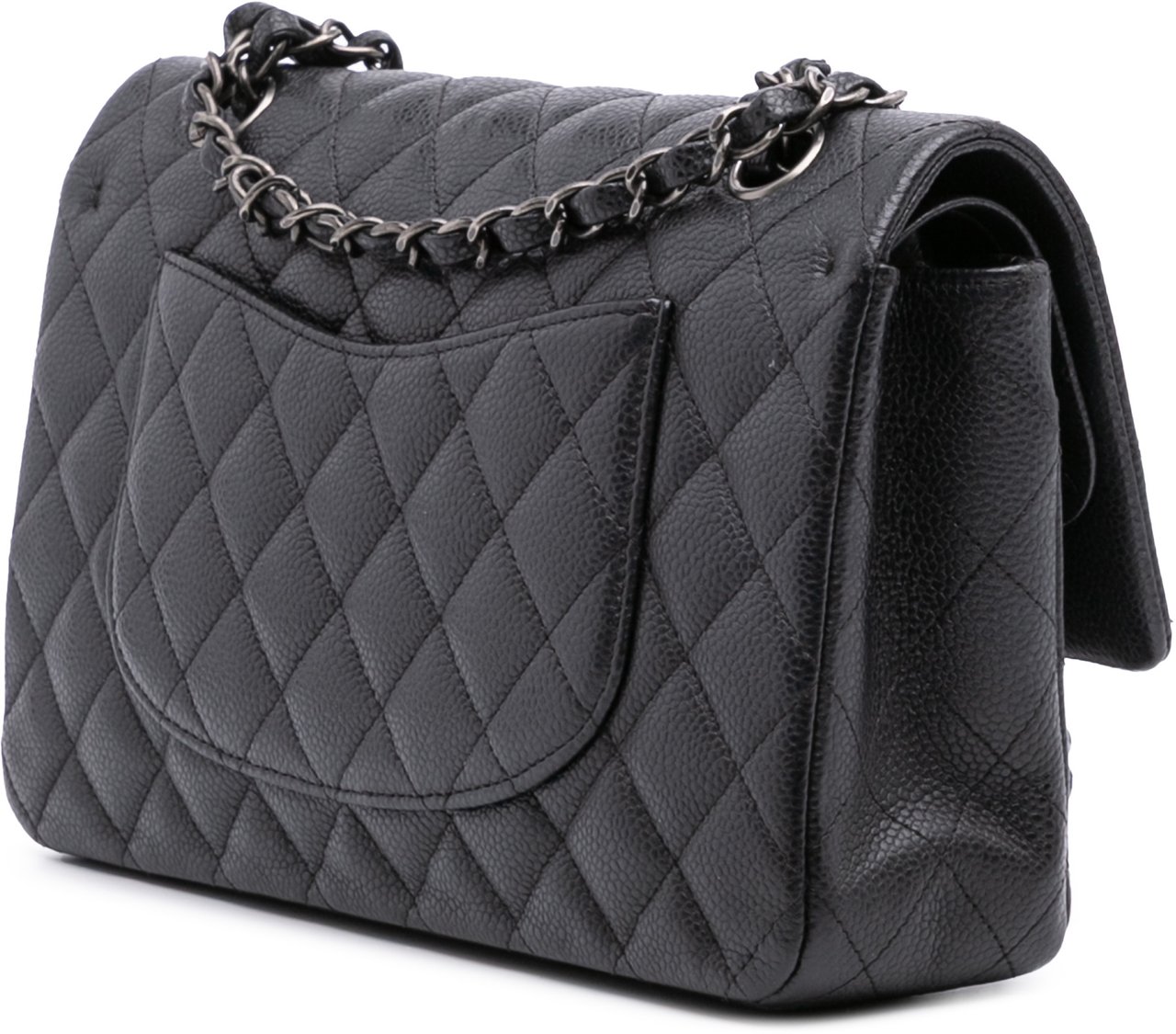 Chanel Medium Classic Caviar Double Flap Zwart