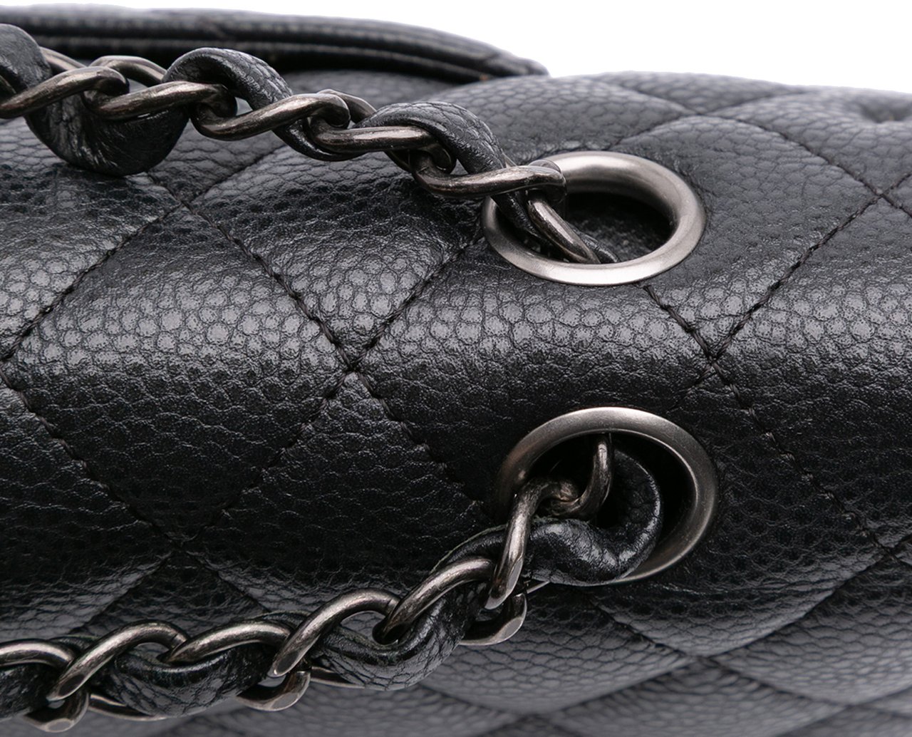 Chanel Medium Classic Caviar Double Flap Zwart