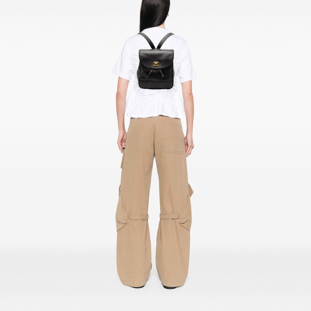 Chanel Caviar Triple CC Backpack Zwart