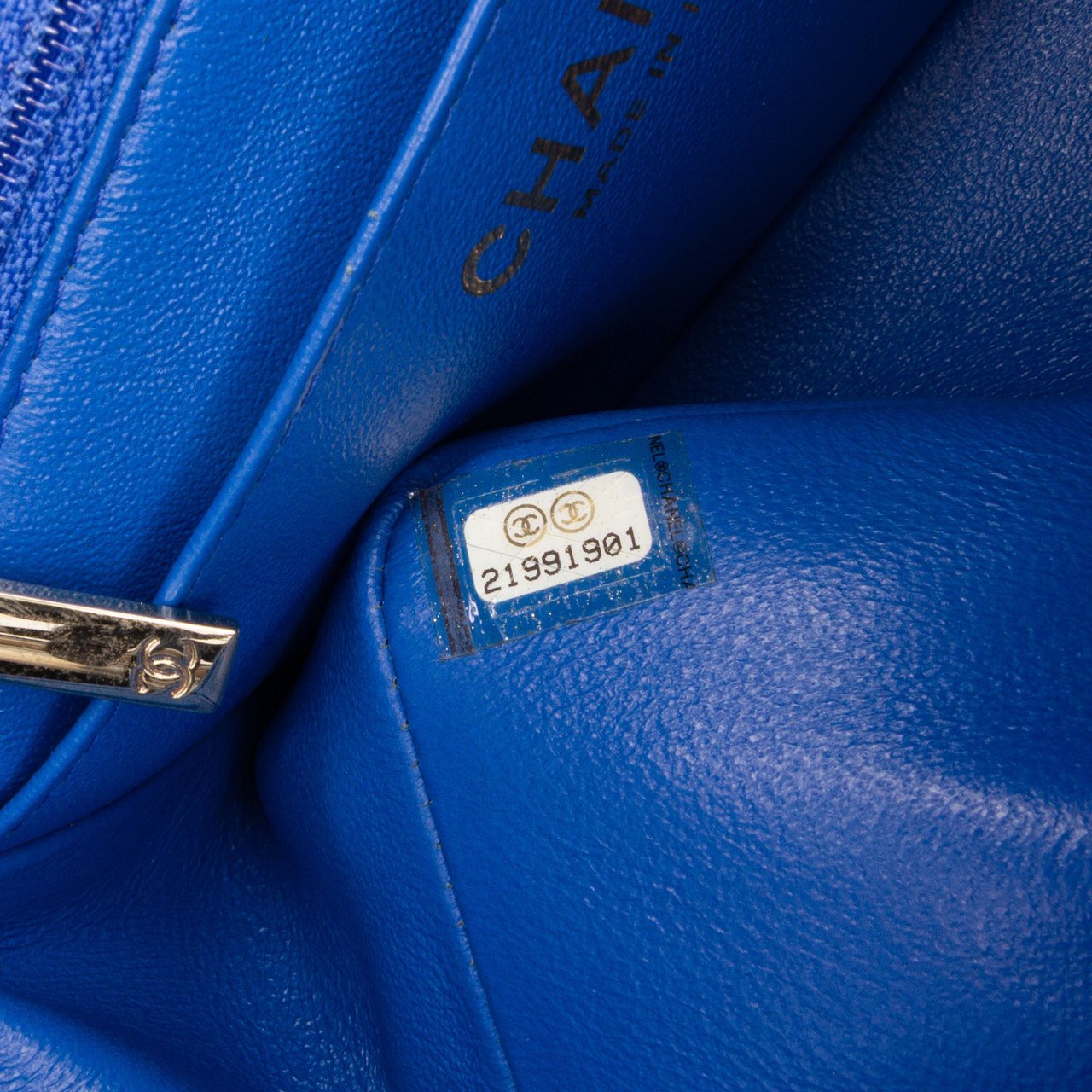 Chanel Mini Square Classic Lambskin Single Flap Blauw