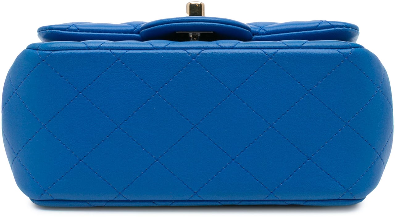 Chanel Mini Square Classic Lambskin Single Flap Blauw