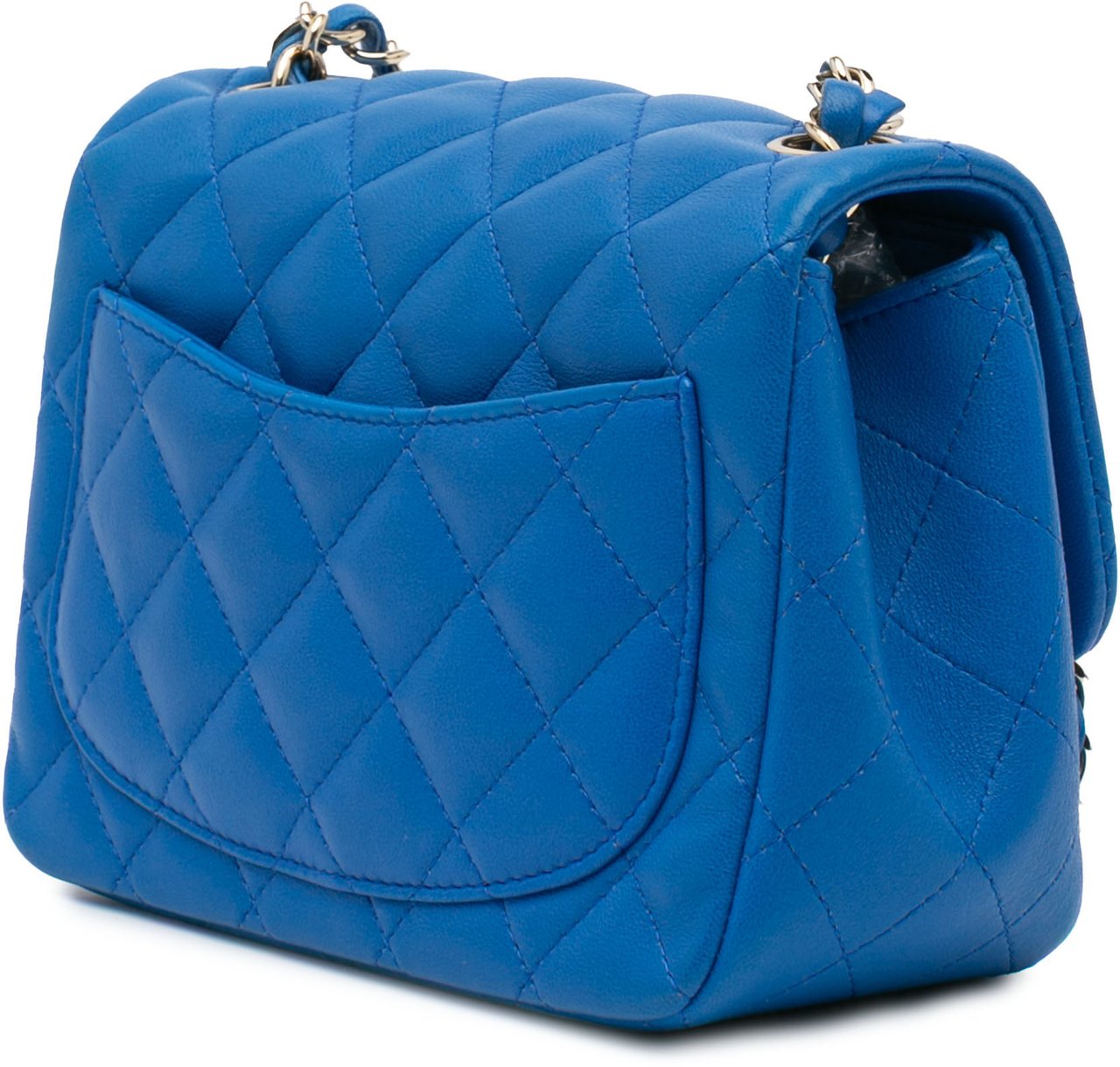 Chanel Mini Square Classic Lambskin Single Flap Blauw