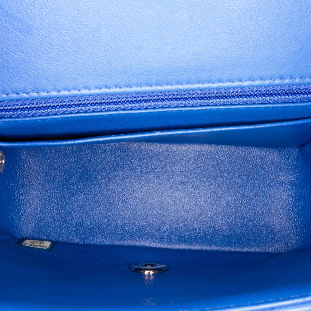 Chanel Mini Square Classic Lambskin Single Flap Blauw