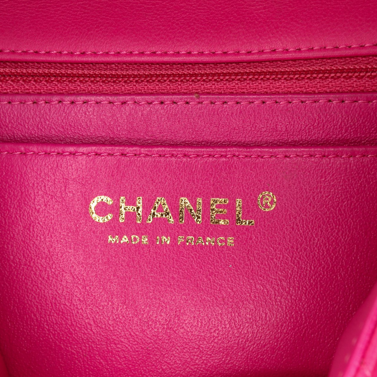 Chanel Mini Rectangular Classic Chevron Lambskin Single Flap Roze