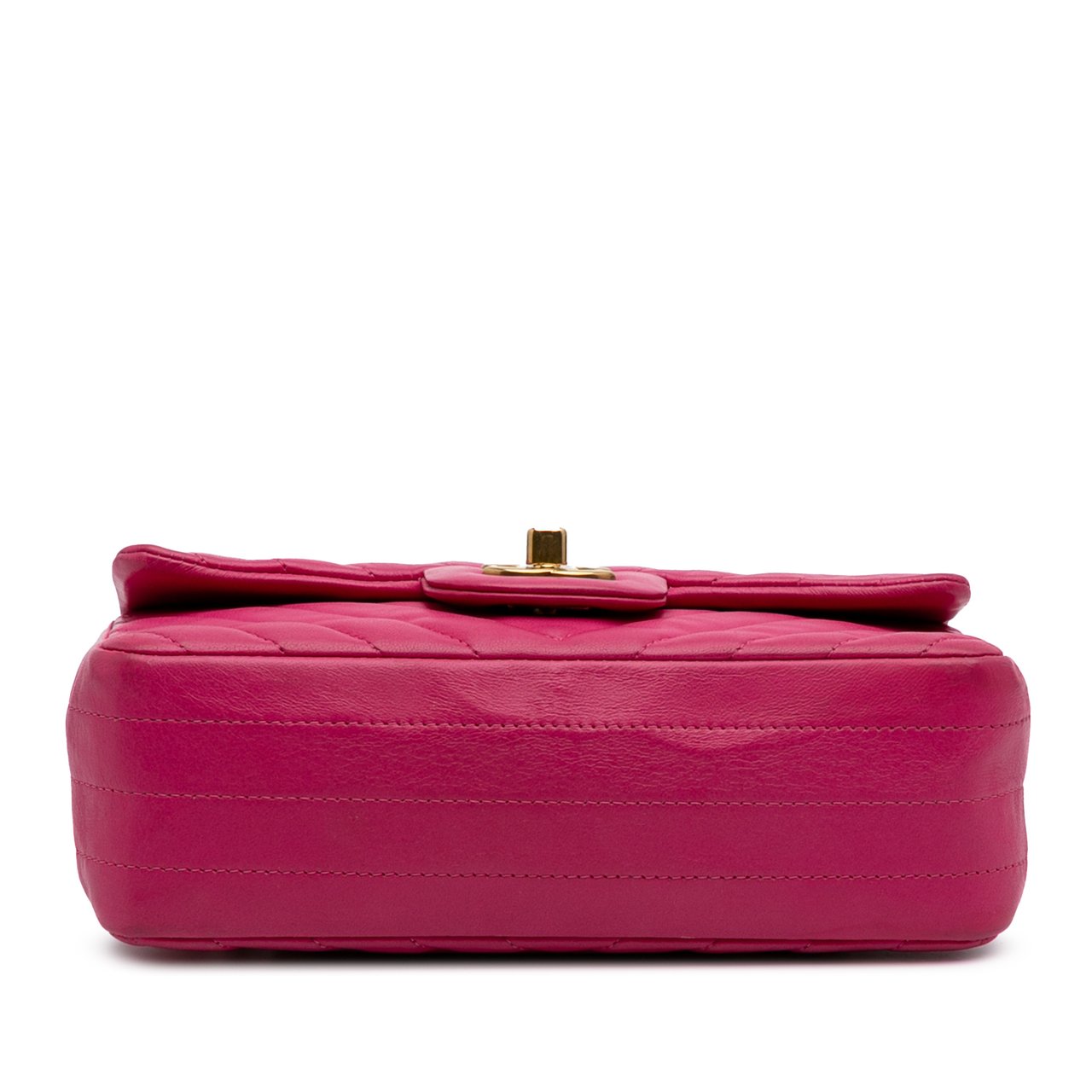 Chanel Mini Rectangular Classic Chevron Lambskin Single Flap Roze