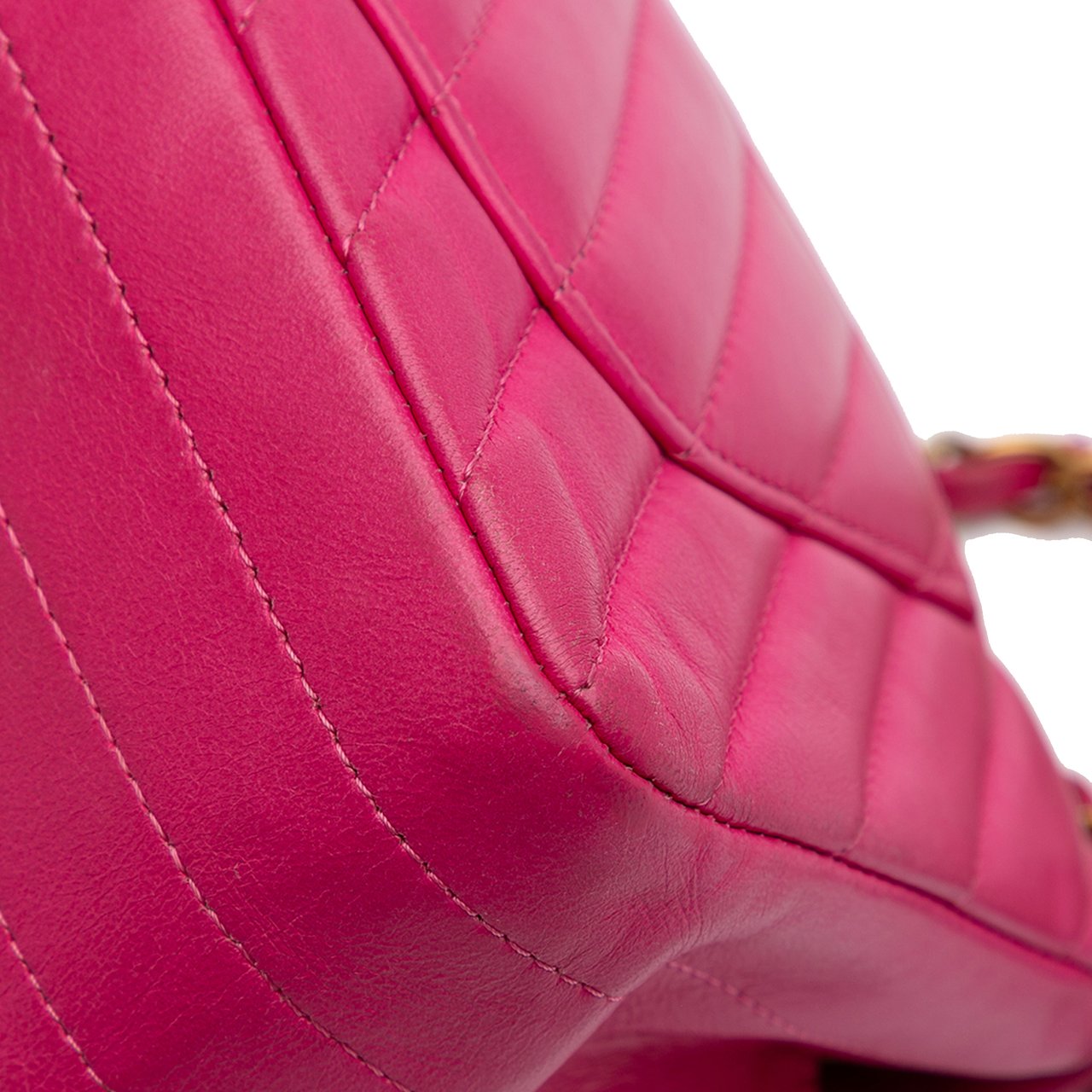 Chanel Mini Rectangular Classic Chevron Lambskin Single Flap Roze