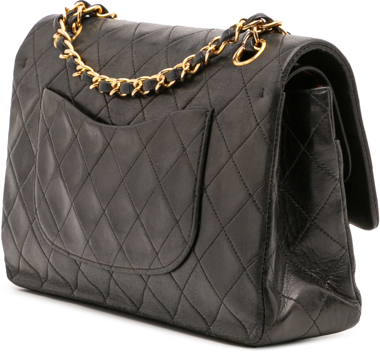 Chanel Medium Classic Lambskin Double Flap Zwart