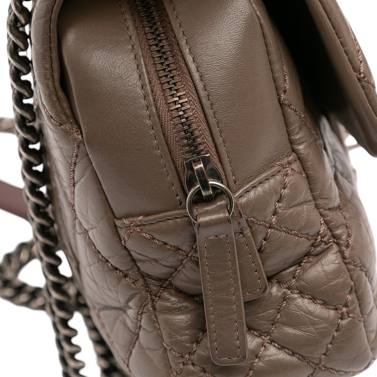 Chanel Medium Quilted Aged Calfskin Portobello Flap Bruin