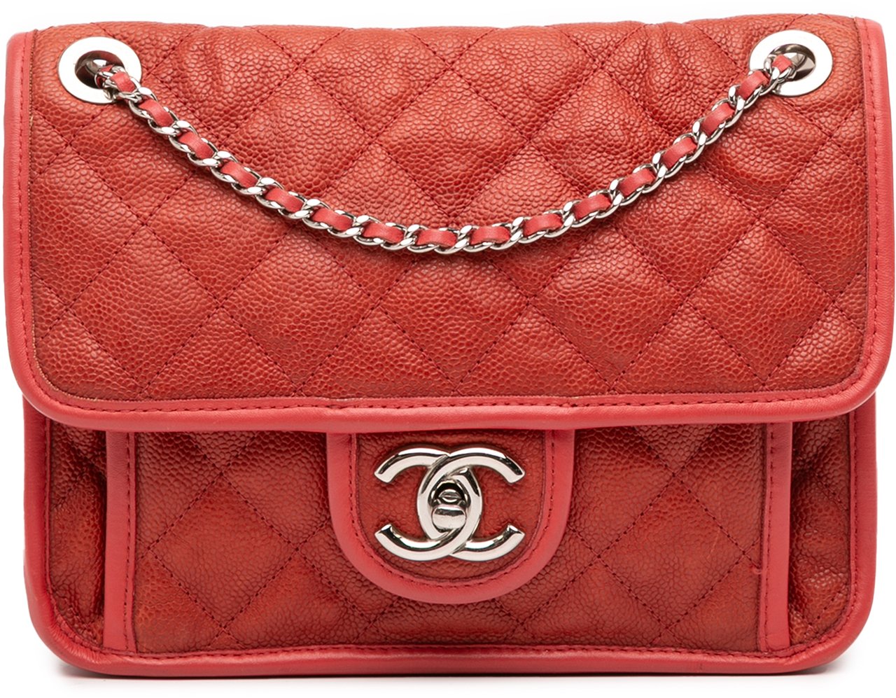 Chanel Small Caviar French Riviera Flap Rood